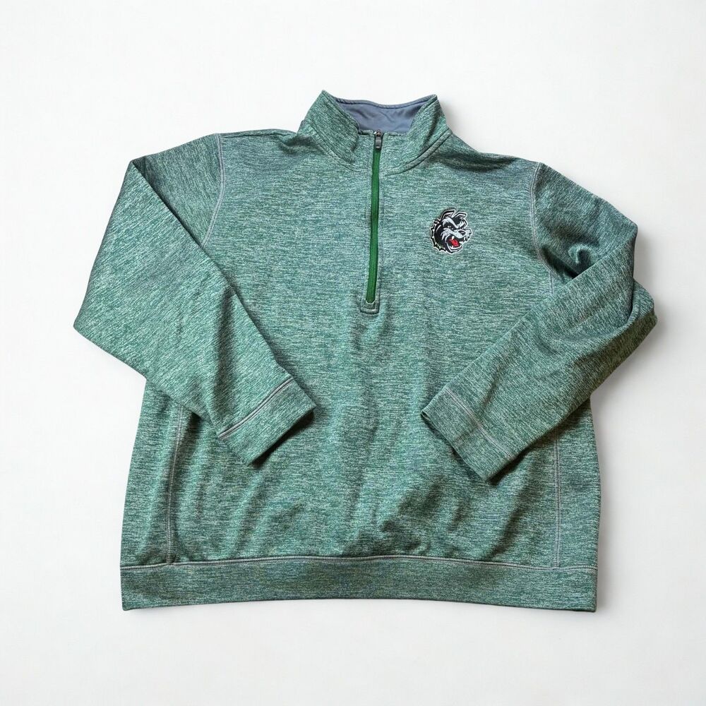 Adidas Helix High School Bulldogs Pullover Mens XL Green ClimaWarm Quarter Zip